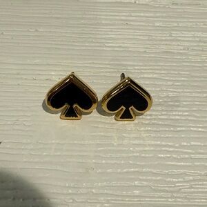 Kate Spade Black and Gold Spade Earrings